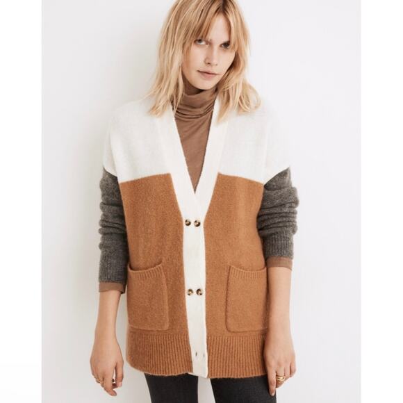 Madewell Sweaters - NWT Madewell Allston Double-Button‎ Cardigan Sweater in Colorblock Size XS